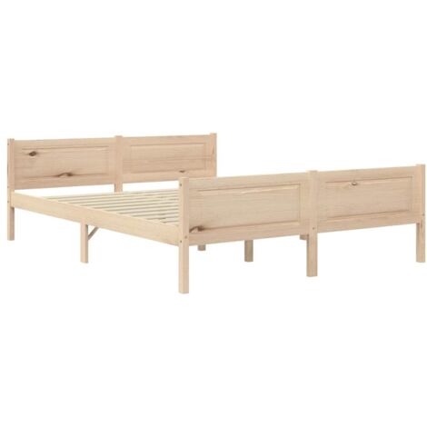 Lit double，Lit adulte，Cadre de lit sans matelas bois massif de pin 140x200 cm CFW8011370