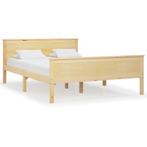Lit double，Lit adulte，Cadre de lit sans matelas bois massif de pin 140x200 cm CFW9533728