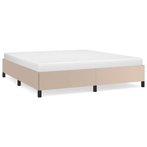 Lit double，Lit adulte，Cadre de lit sans matelas cappuccino 160x200 cm similicuir CFW9209173