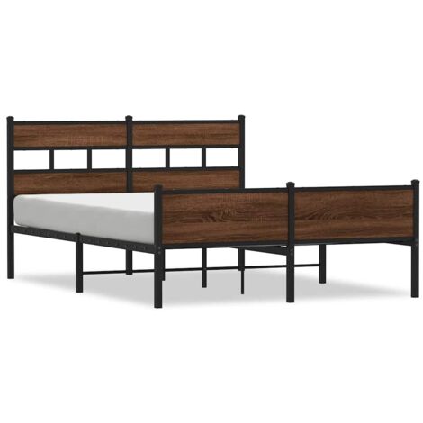 Lit double,Lit adulte,Cadre de lit sans matelas chêne marron 140x190 cm CFW8805696