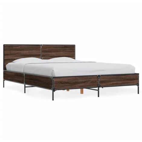 Lit double，Lit adulte，Cadre de lit sans matelas chêne marron 140x200 cm CFW9560494