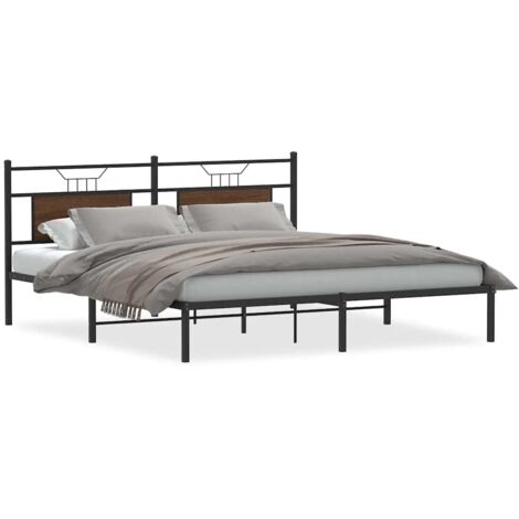 Lit double，Lit adulte，Cadre de lit sans matelas chêne marron 160x200 cm CFW6588787