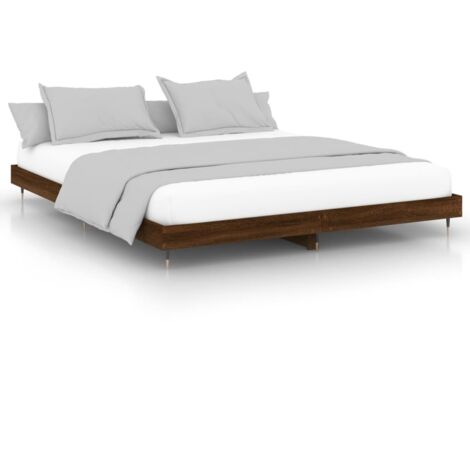 Lit double,Lit adulte,Cadre de lit sans matelas chêne marron 200x200 cm CFW6403114