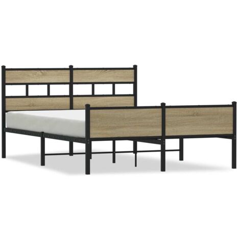 Lit double，Lit adulte，Cadre de lit sans matelas chêne sonoma 150x200 cm CFW5941280