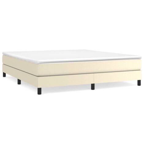 Lit double，Lit adulte，Cadre de lit sans matelas crème 180x200 cm similicuir CFW4157408