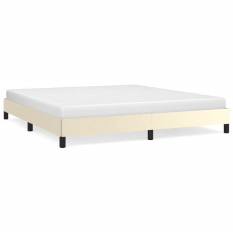 Lit double，Lit adulte，Cadre de lit sans matelas crème 180x200 cm similicuir CFW4227406