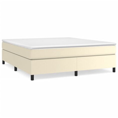 Lit double，Lit adulte，Cadre de lit sans matelas crème 180x200 cm similicuir CFW9913395