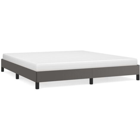 Lit double，Lit adulte，Cadre de lit sans matelas gris 160x200 cm similicuir CFW2326992