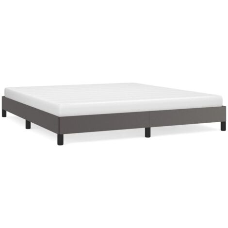 Lit double，Lit adulte，Cadre de lit sans matelas gris 180x200 cm similicuir CFW4167985