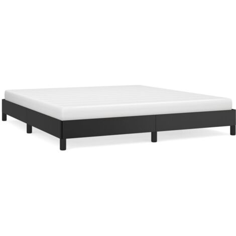Lit double，Lit adulte，Cadre de lit sans matelas noir 160x200 cm similicuir CFW8076899