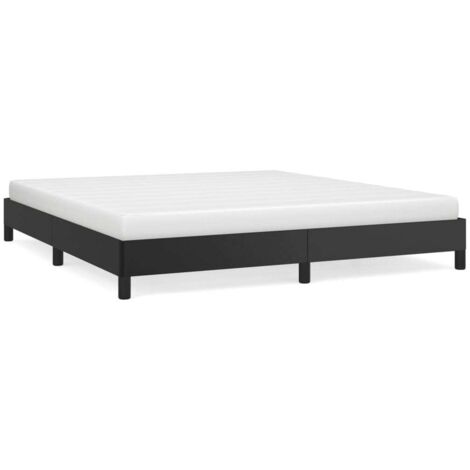Lit double，Lit adulte，Cadre de lit sans matelas noir 180x200 cm similicuir CFW1402614