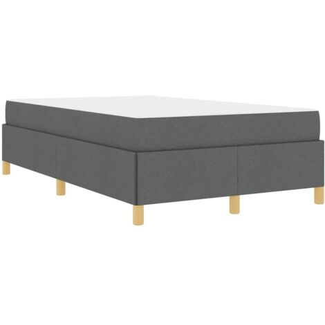 Lit double，Lit adulte，Lit à ressorts Autre Gris foncé 120 x 190 cm tissu