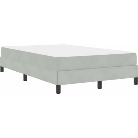 Lit double，Lit adulte，Lit boxspring avec matelas Gris clair 120 x 190 cm Velours