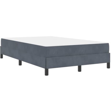 Lit double，Lit adulte，Lit boxspring avec matelas Gris foncé 120 x 190 cm Velours