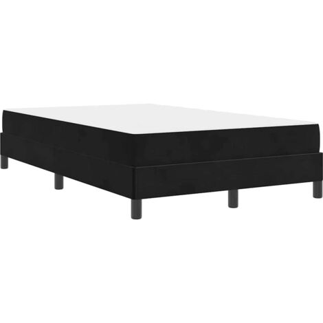 Lit double，Lit adulte，Lit boxspring avec matelas Noir 120 x 190 cm Velours
