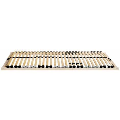 Lit double,Lit adulte,Sommier à lattes Marron 140 x 190 cm Bois de hêtre massif CFW7026108