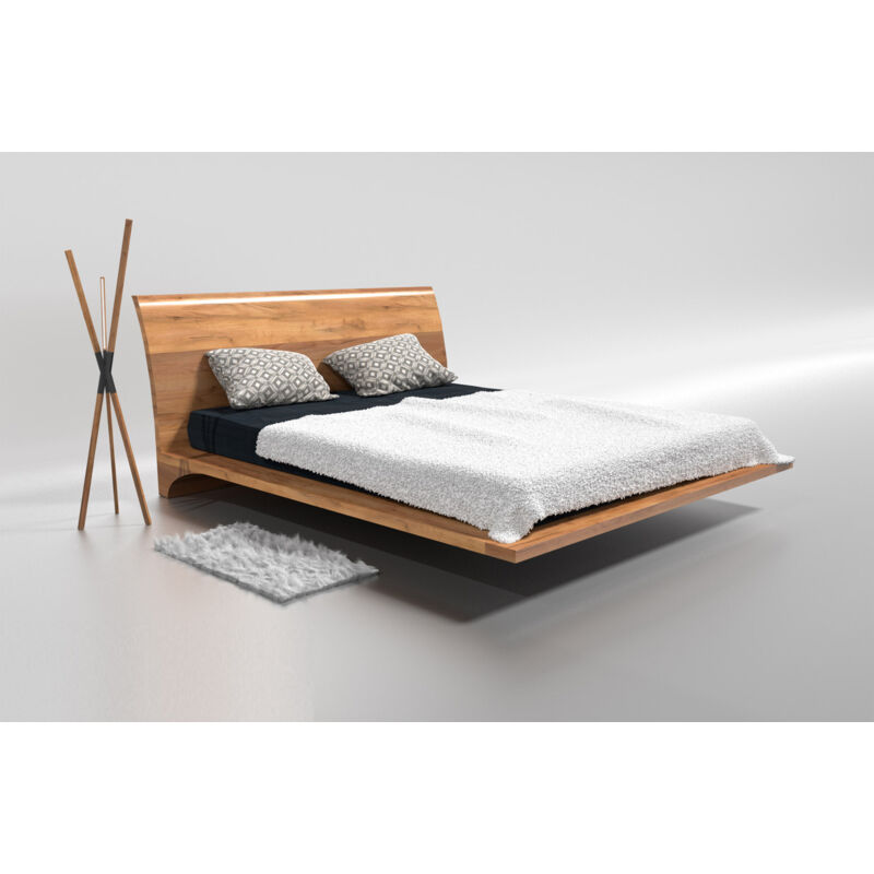 Bim Furniture - Lit double ray bois de chêne massif 180x200 cm