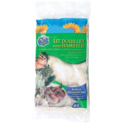 Lit douillet pour hamster sachet de 25 gr, couleur blanc. - Zolux - Blanc