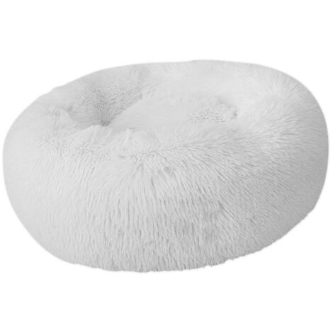 Nid D Animal Gris Et Noir Rond En Peluche Diametre 40cm Blanc Hw 50