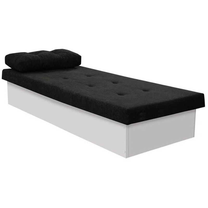 Mobilier1 - Lit Dover 100, Blanc, Unique, 80x190, 80x190x39cm