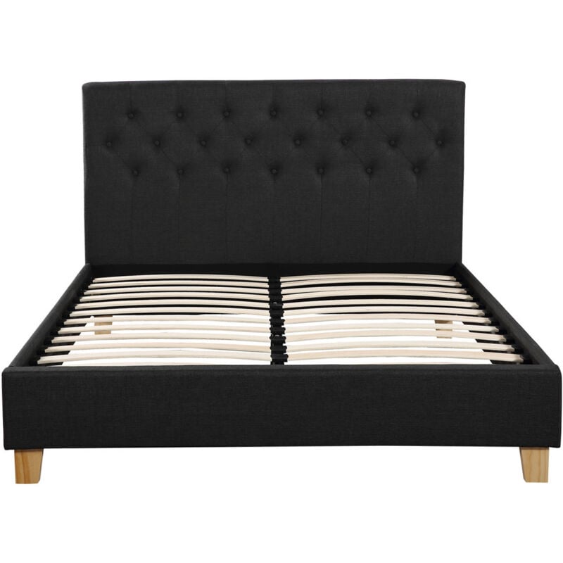 Habitat Et Jardin - Lit 'Emmy' - 160 x 200 cm - Gris foncé