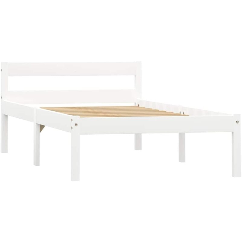 Vidaxl - Cadre de lit sans matelas blanc bois de pin massif 100x200 cm