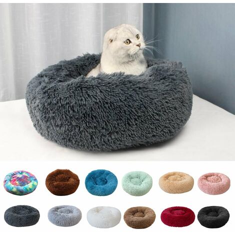 Lit en peluche rond pour chat en peluche Lit pour chat pour chat Petits chiens