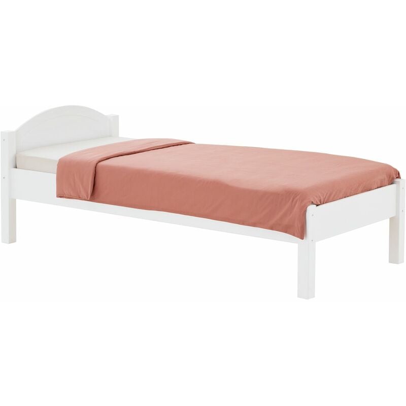 Idimex - Lit simple 90x200 cm soraja en pin massif lasuré blanc