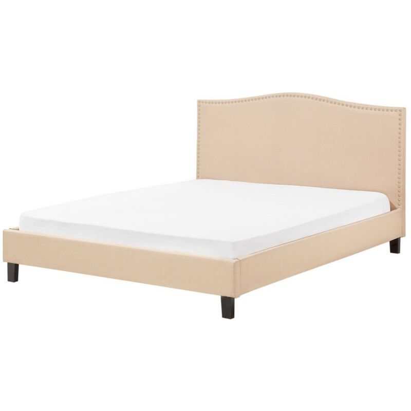 Beliani - Sommier et Cadre pour Lit Double 180 x 200 cm en Tissu Beige Moderne Montpellier
