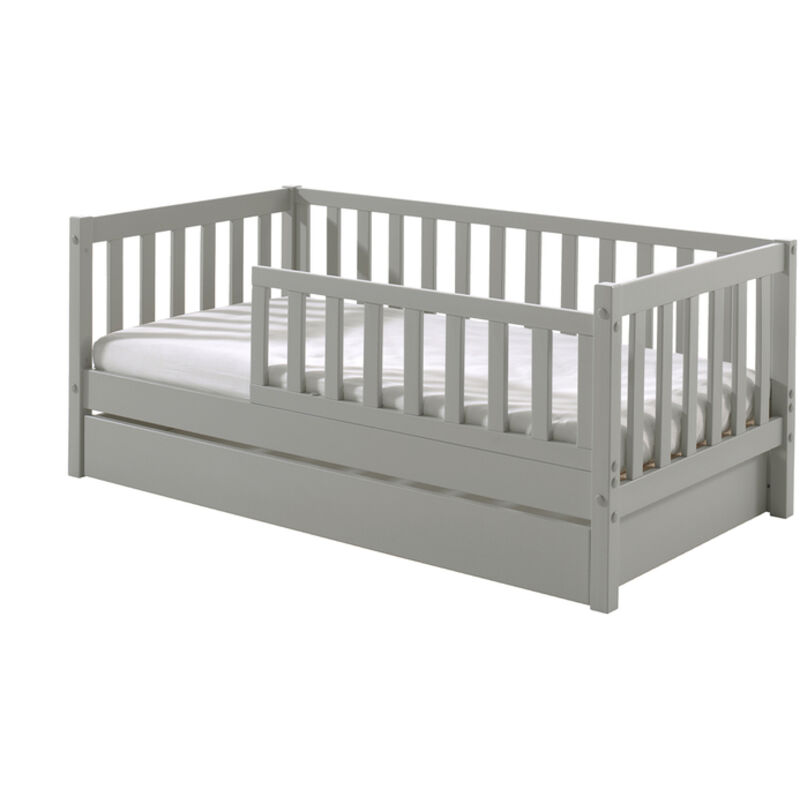 Lit enfant 70x140 cm avec tiroirs gris - riaz