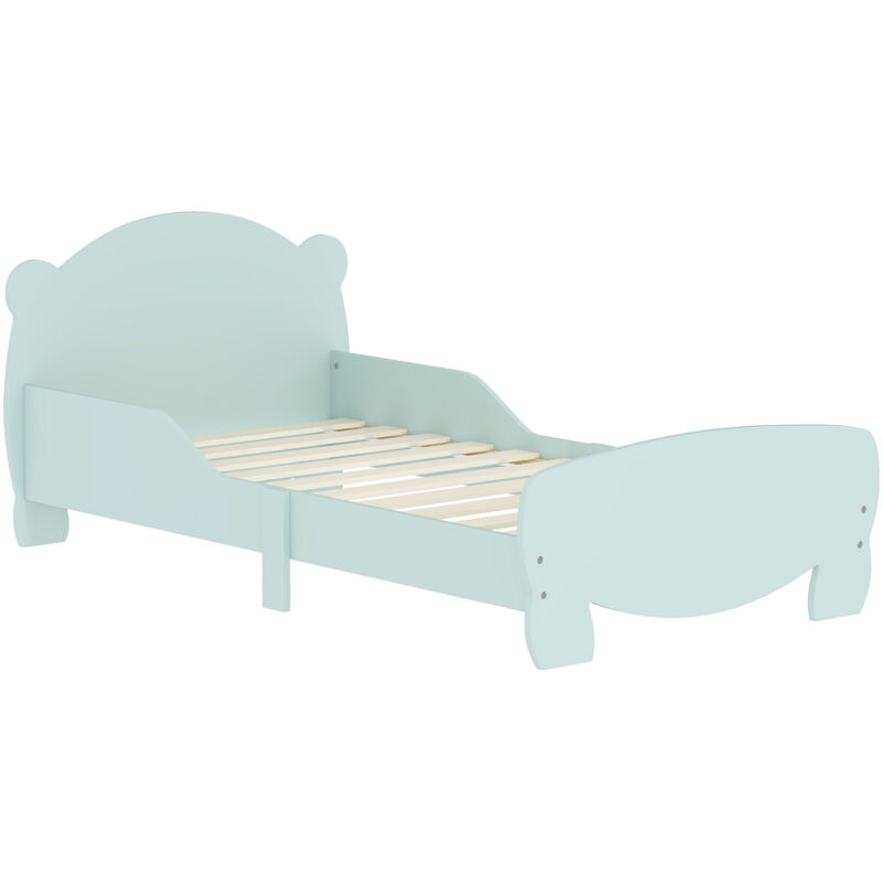 Lit enfant - AIYAPLAY - 70x140 cm - barrières de sécurité - thème d'ours - pour garçons, filles, âgés de 3 à 6 ans - vert