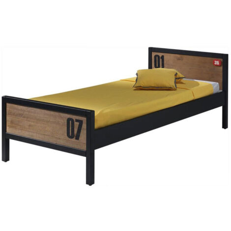 Lit Enfant "Alex" 90x200cm Marron & Noir