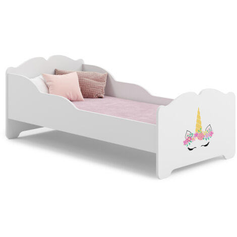 Lit enfant ANNA avec matelas 140x70 Corne de licorne