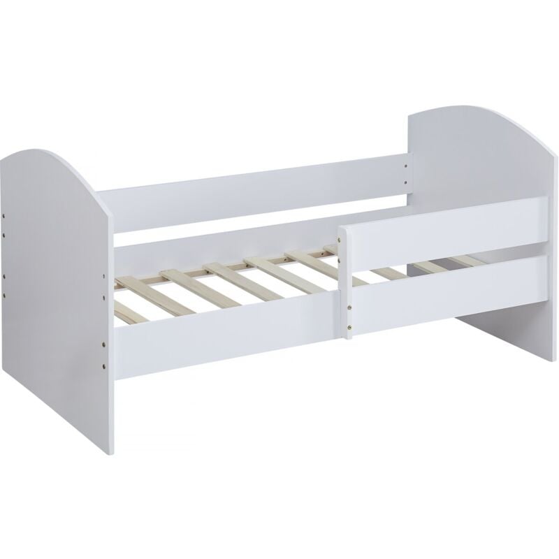 Habitat Et Jardin - Lit enfant avec barrière 'Victoria' - Bois - Blanc - 80 x 160 cm