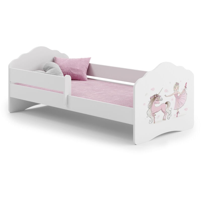 Viking Choice - Lit enfant fala 140x70 avec balustrade - Fille avec licorne