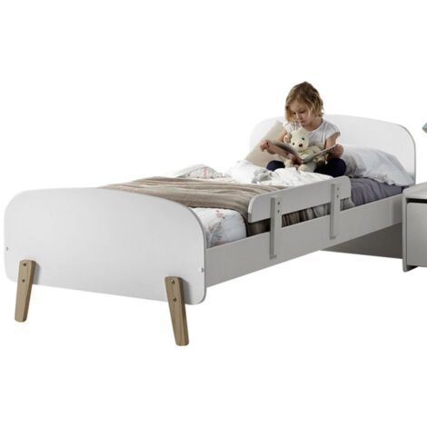 Lit Enfant & Barrière de Sécurité "Kiddy" 90x200cm Blanc