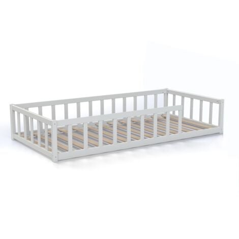 LE QUAI DES AFFAIRES enfant barrière Nino 90x190 avec sommier inclus Blanc - Weber Industries