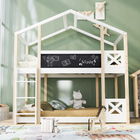 Lit enfant Blanc Bois 90 x 200 cm