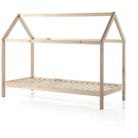 Lit Enfant Cabane "Dallas" 90x200cm Naturel