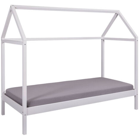 Lit Enfant Cabane "Sunny" 90x200cm Blanc