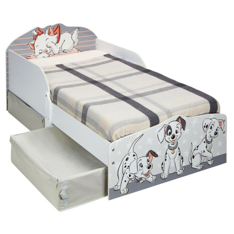 Moose Toys - Lit enfant Disney 101 Dalmatiens et Marie des Aristochats avec deux tiroirs de rangement