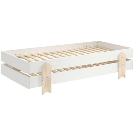 Lit Enfant en Bois "Modulo Arrow II" 90x200cm Blanc