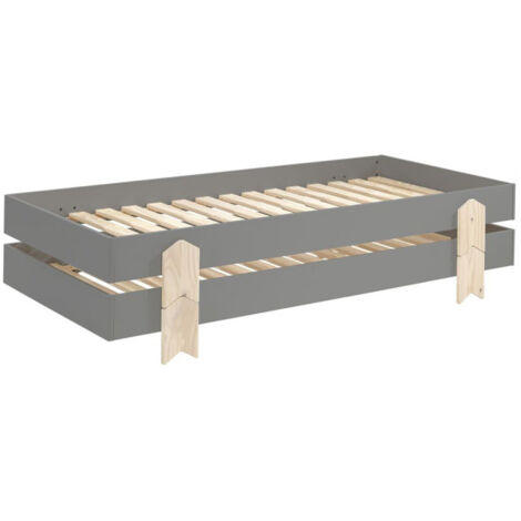 Lit Enfant en Bois "Modulo Arrow II" 90x200cm Gris