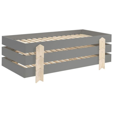 Lit Enfant en Bois "Modulo Arrow III" 90x200cm Gris