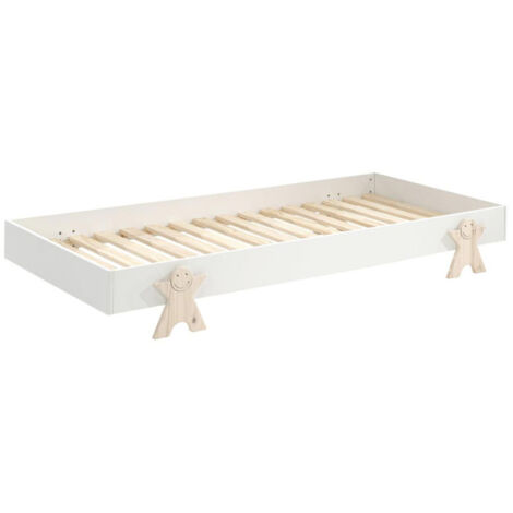 Lit Enfant en Bois "Modulo Smiley" 90x200cm Blanc