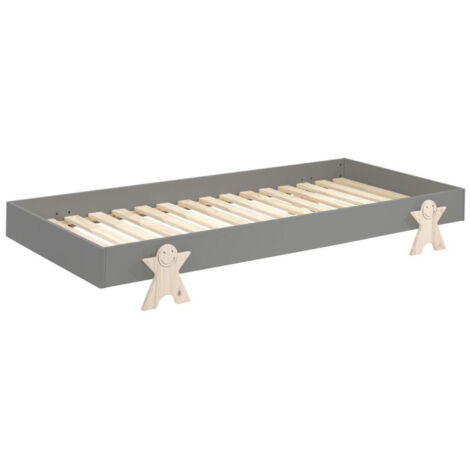 Lit Enfant en Bois "Modulo Smiley" 90x200cm Gris