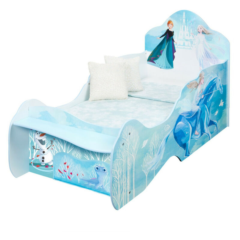 Moose Toys - Lit enfant en forme de traîneau Disney La Reine des Neiges avec rangement en pied du lit