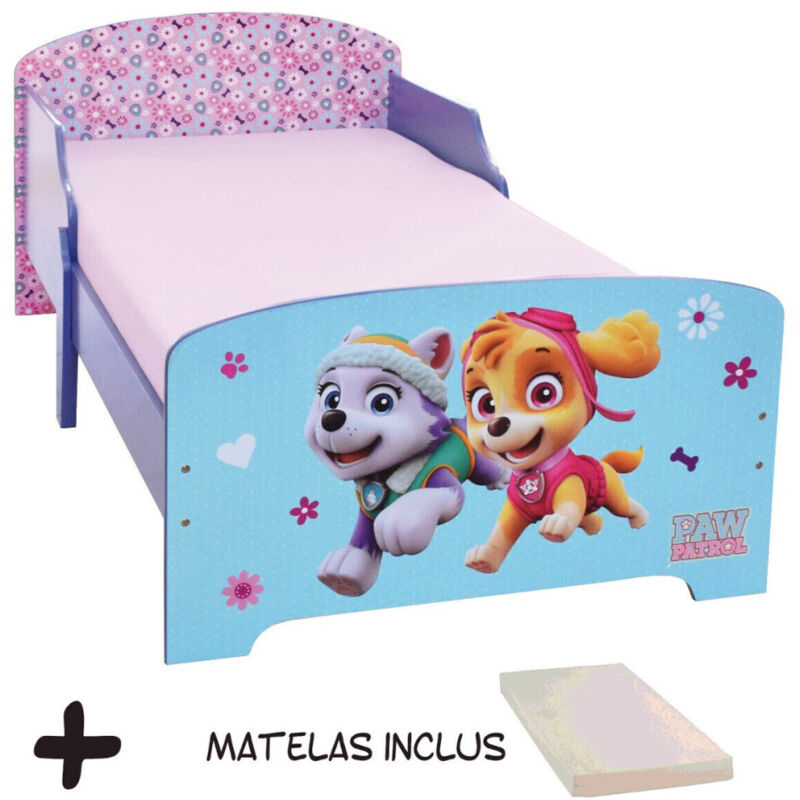 Lit enfant Fille Pat Patrouille + Matelas - Bleu