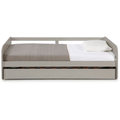 Lit enfant gigogne en MDF coloris gris - Longueur 195,2 x Profondeur 105 x Hauteur 62 cm -PEGANE-