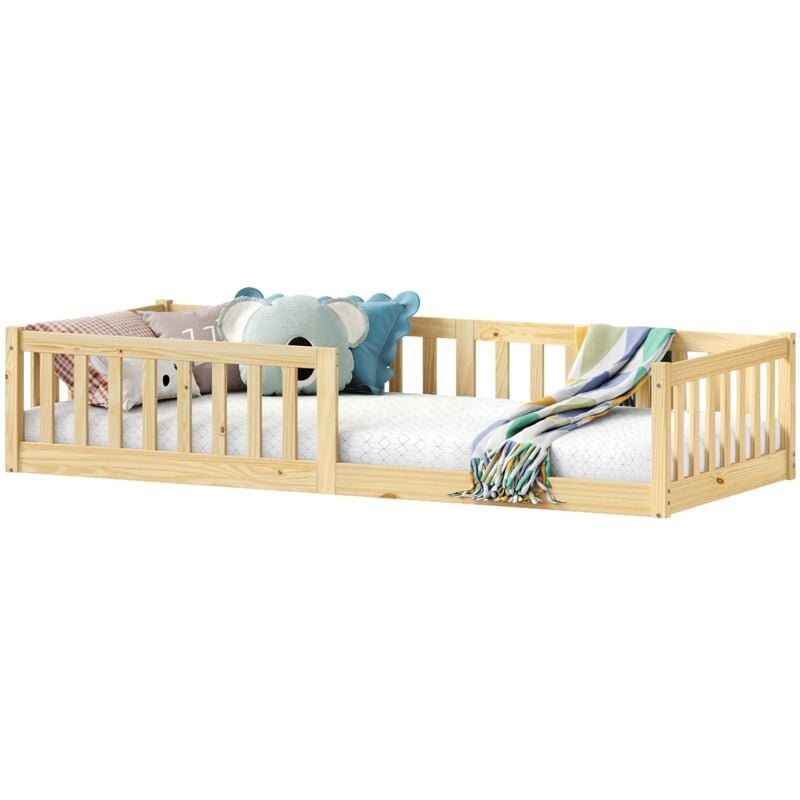 Idimex - Lit enfant gustavo type Montessori, couchage 90x190 cm, en pin massif naturel